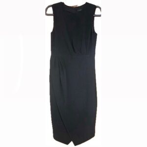 JCREW‎ Dress with rouched waist and draped skirt, Black, 4